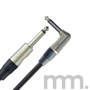 Musicmaker 6m / 20 ft Premium Instrument Cable - Straight/Angled, Black
